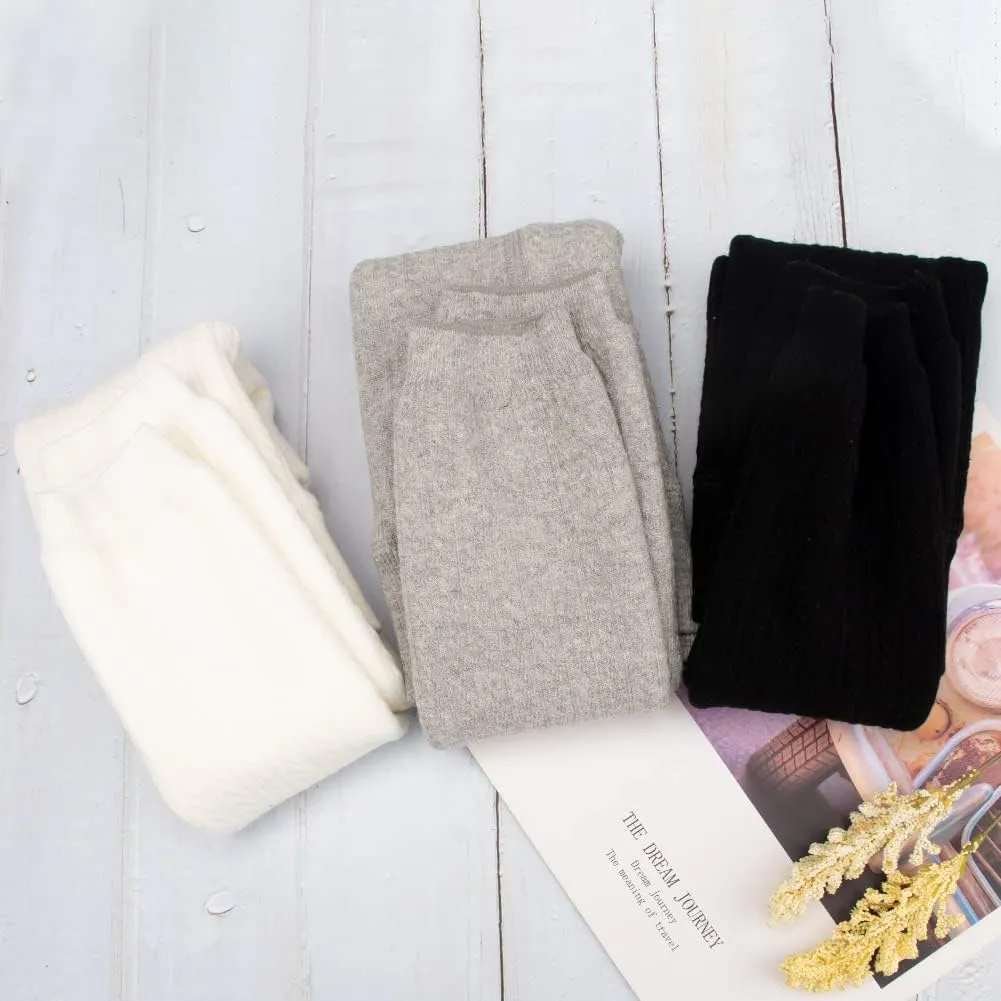Toddler Baby Girls Winter Fleece Lined Leggings Knit Thick Warm Full Length Tights Basic Velvet Pants