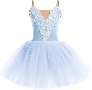 Toddler Ballet Leotards for Girls Glitter Tulle Skirt 2PCS Ruffle Sleeve Tutu Dresses with Hair Clip One Piece Outfits