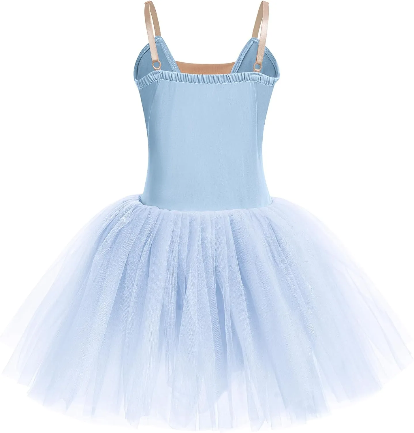 Toddler Ballet Leotards for Girls Glitter Tulle Skirt 2PCS Ruffle Sleeve Tutu Dresses with Hair Clip One Piece Outfits