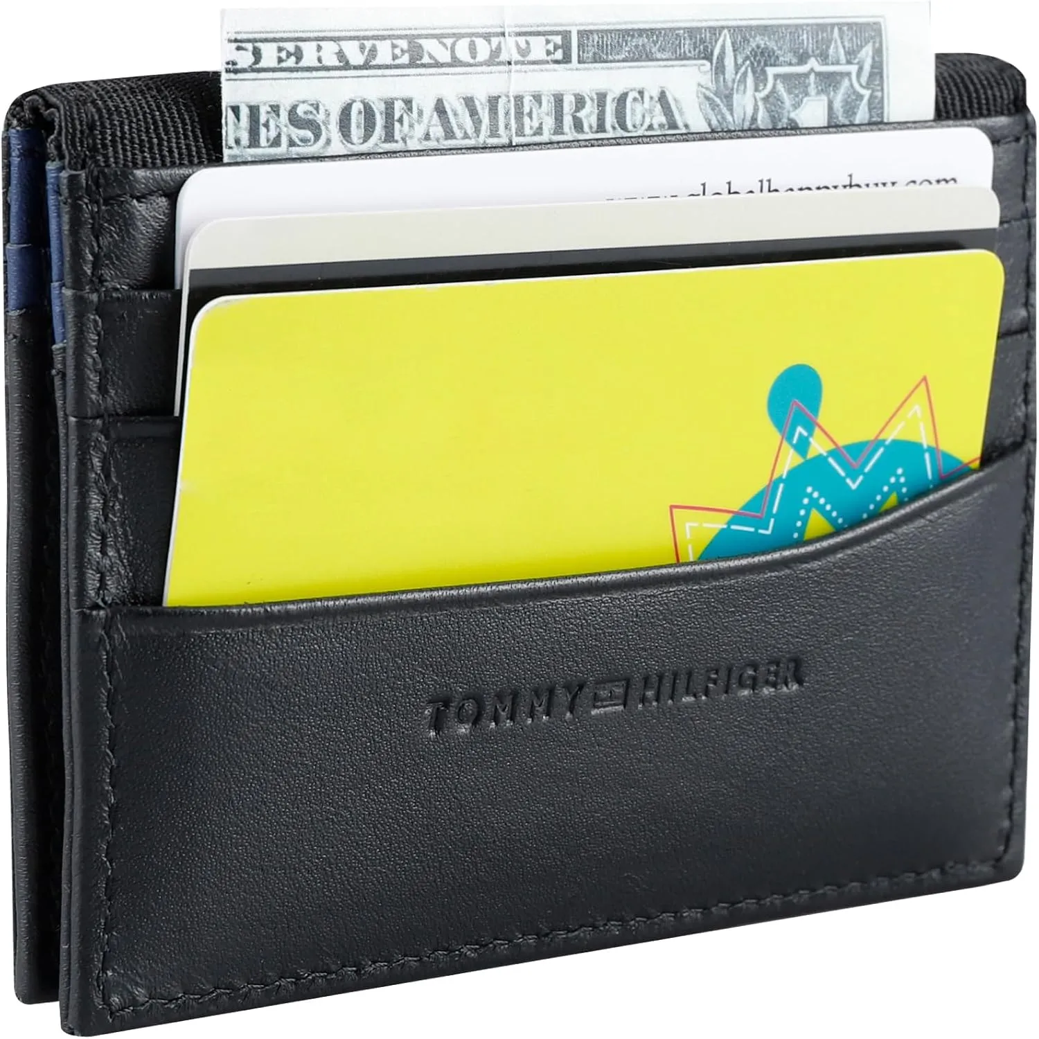 Tommy Hilfiger Men's Slim Front Pocket Card Case Wallet with ID Window
