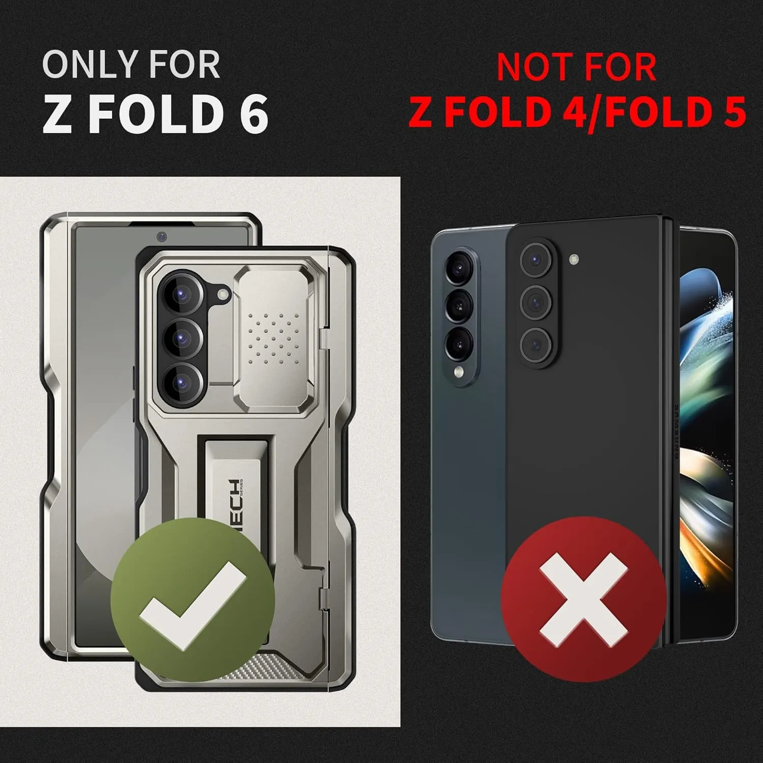 TONGATE for Z Fold 6 Case, [with S Pen Slot & Hinge Protection] [Tempered Glass Screen Protector] Full-Body Military Drop Phone Case for Samsung Galaxy Z Fold 6 with Kickstand & Belt Clip, Gray