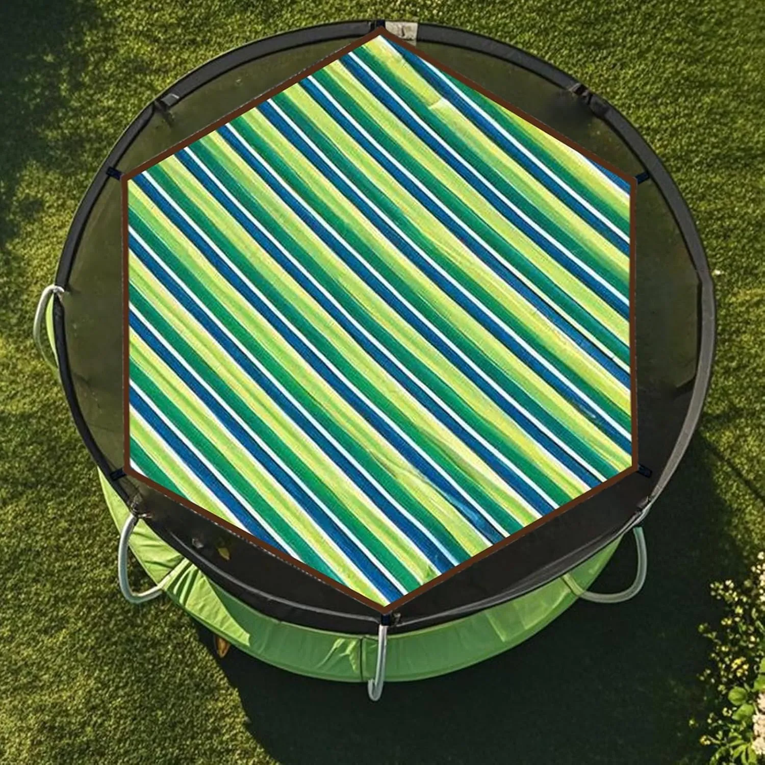 Trampoline Shade Cover,Outdoor Trampoline Cover, UV Protection Waterproof Trampoline Top Cover, Tear-Resistant Anti-Slip Outdoor Sports Accessories for Backyard Garden