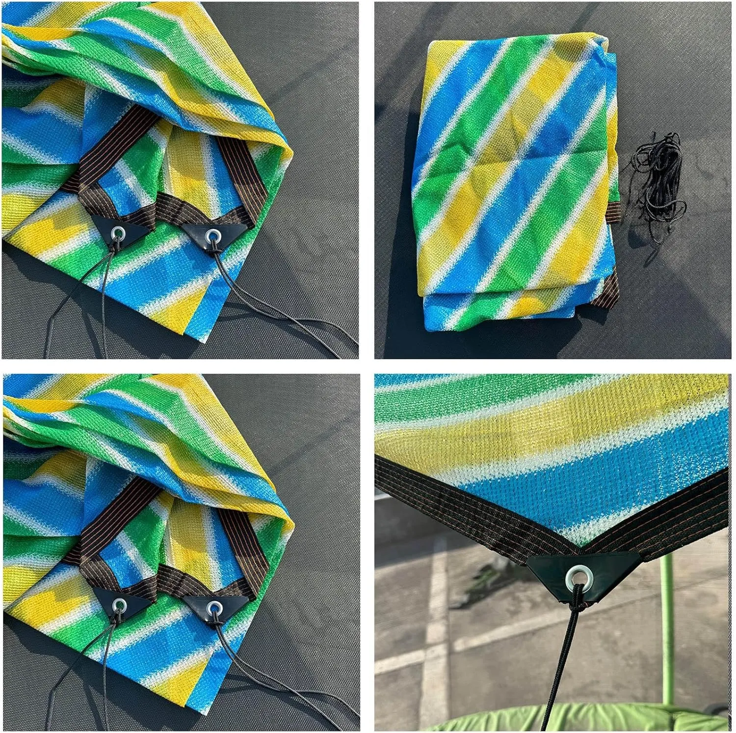 Trampoline Shade Cover,Outdoor Trampoline Cover, UV Protection Waterproof Trampoline Top Cover, Tear-Resistant Anti-Slip Outdoor Sports Accessories for Backyard Garden