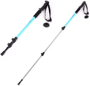 Trekking Poles - 1-pc Pack Adjustable Hiking or Walking Sticks - Lightweight Aluminum 7075 - Quick Adjust Flip-Lock - with The Compass