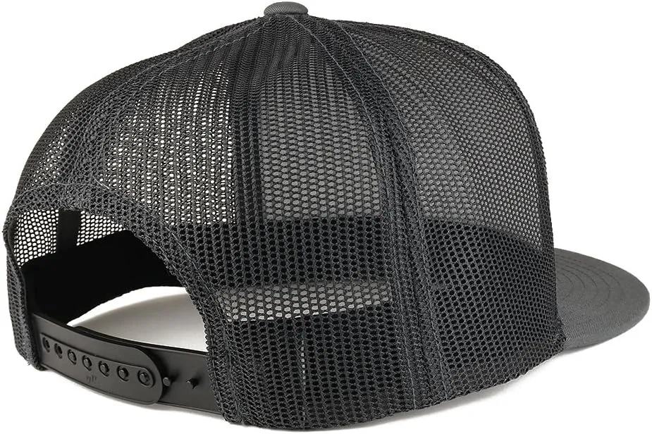 Trendy Apparel Shop Flexfit Brand 5 Panel Classic Trucker Flatbill Mesh Snapback Cap