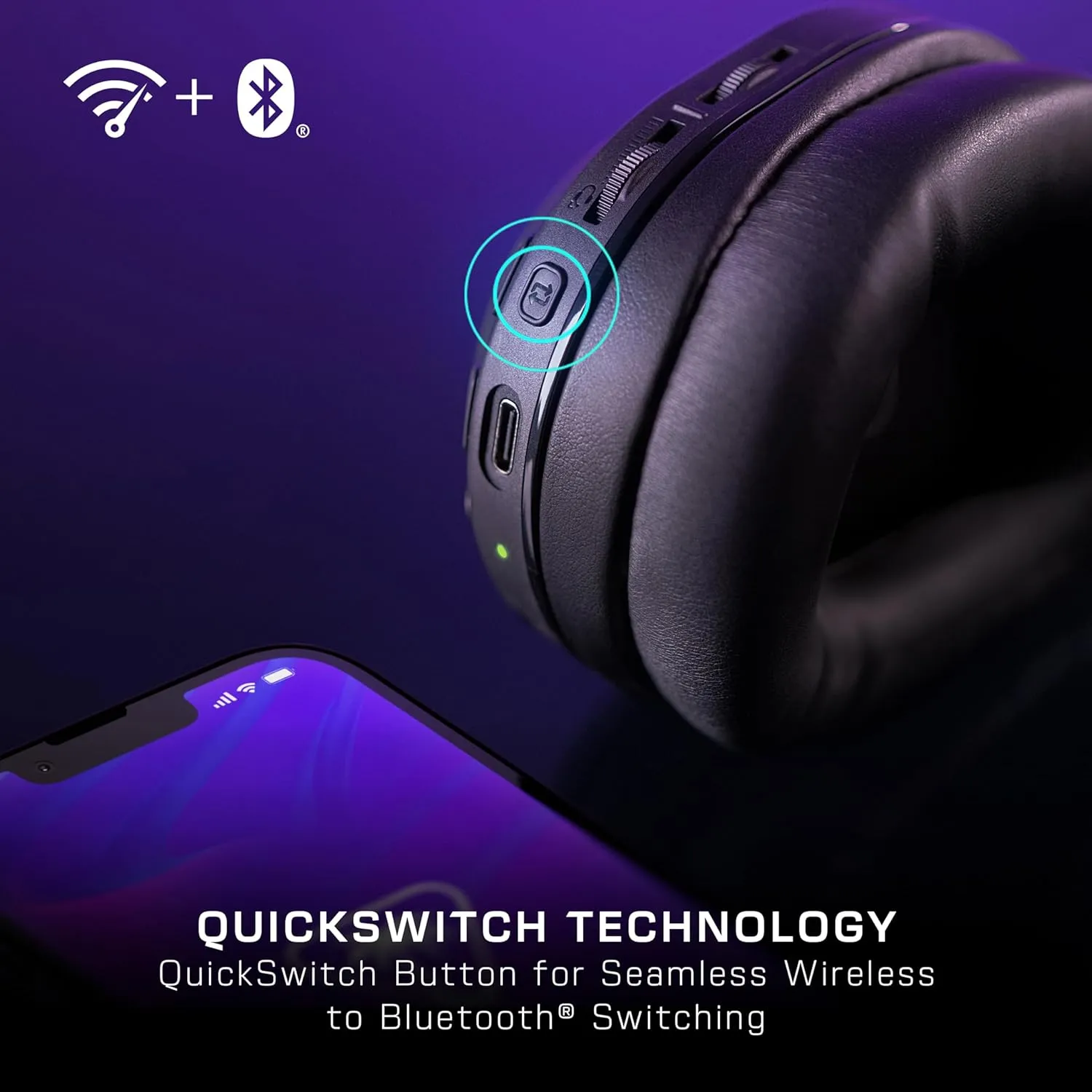 Turtle Beach Stealth 500 Wireless Amplified Gaming Headset for PS5, PS4, PC, & Mobile – 40-Hr Battery, Bluetooth, Memory Foam Cushions, Flip-to-Mute Mic, EQ Presets, Companion App – Black