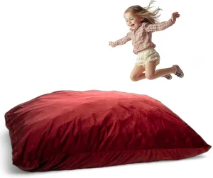 ULTIMATE SACK Crash Pad Pillow, Crash Pads for Kids, Sensory Pillow with Foam Blocks and Bean Bag Ability, 63 inches by 52 inches | Burgundy Suede