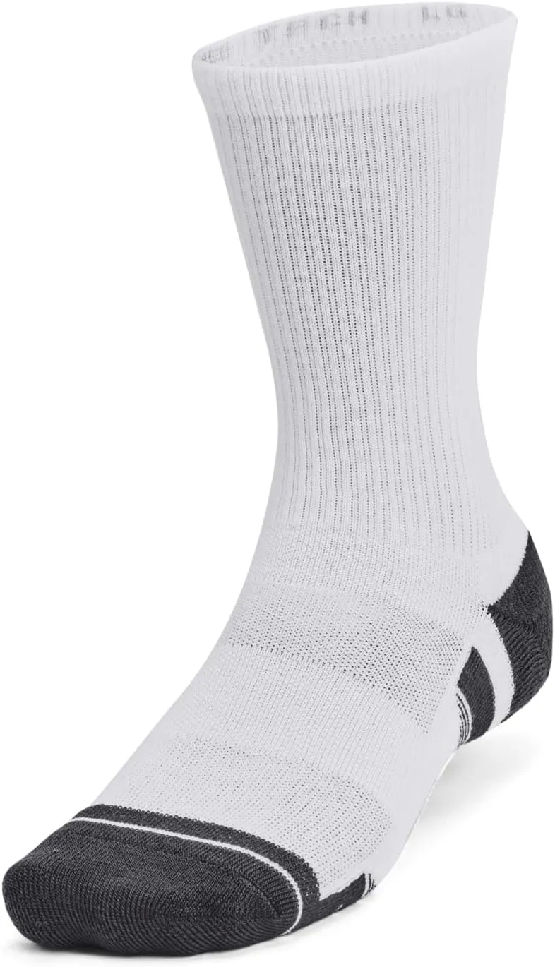 Under Armour Unisex Performance Tech Crew Socks Accessories - 3-Pack with Arch Support XL