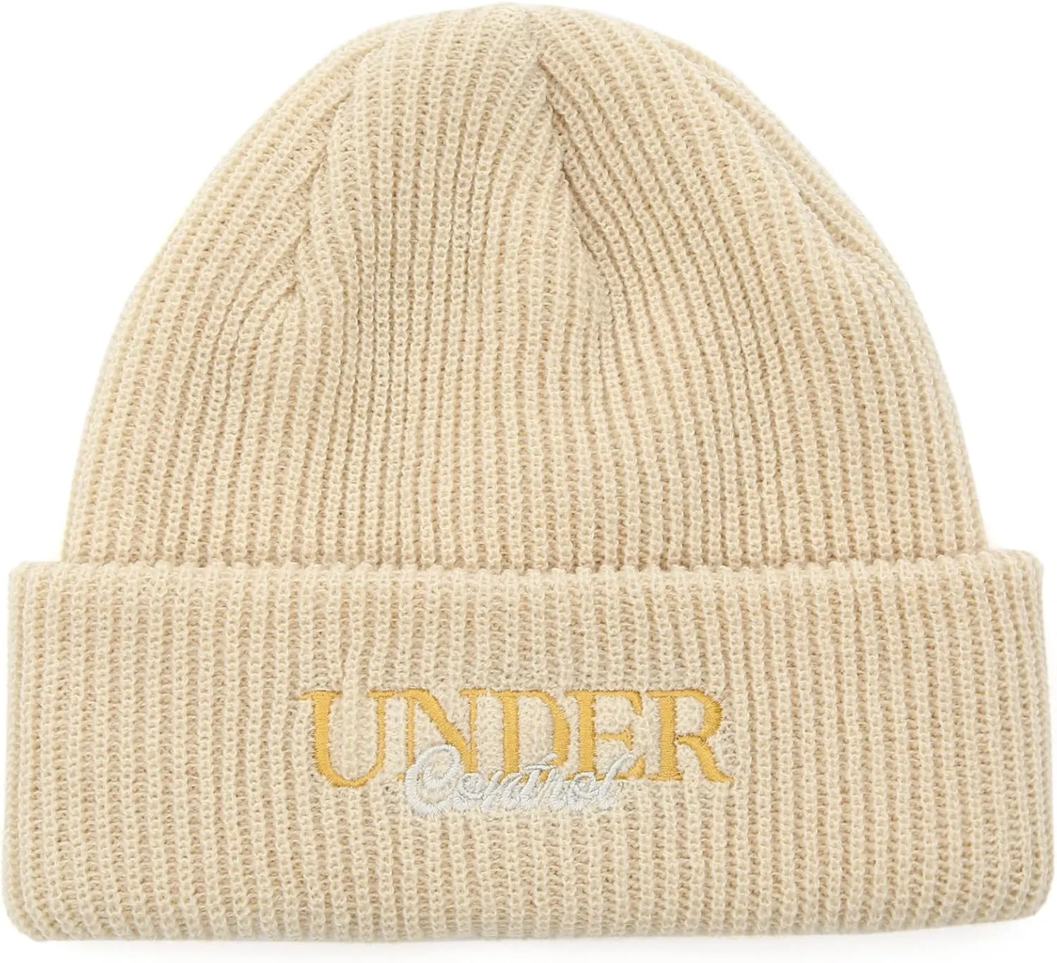UNDERCONTROL Logo Label Patch Unisex Fall Winter Short Thick Cuffed Rollup Warm Beanie Korea Trawler Fisherman Knit Skull Hat