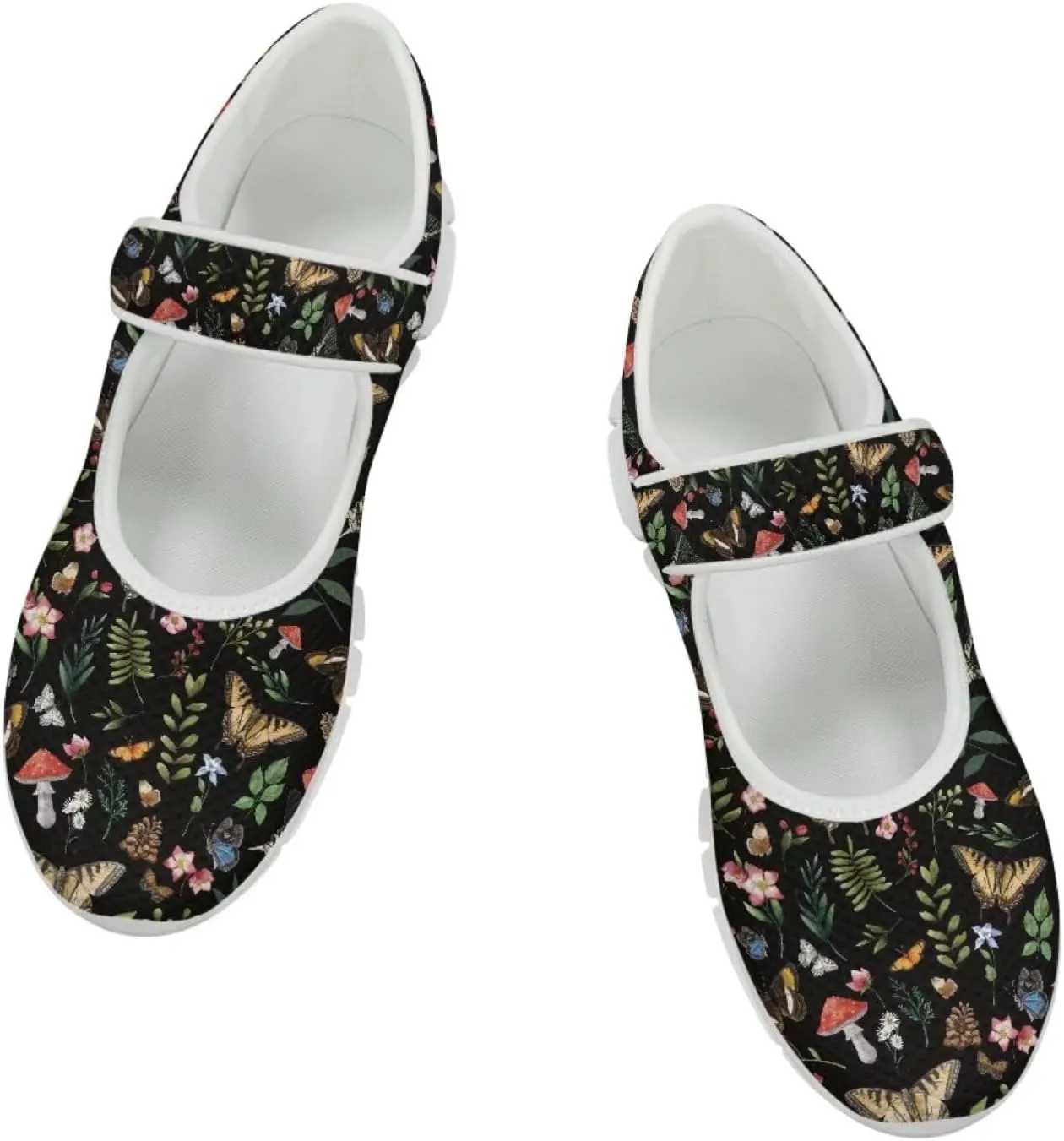 UNICEU Women Mary Jane Shoes Butterfly Shoes Casual Footwear Low Top Flats Shoes Ballet Flat Mesh Athletic Shoes for Ladies
