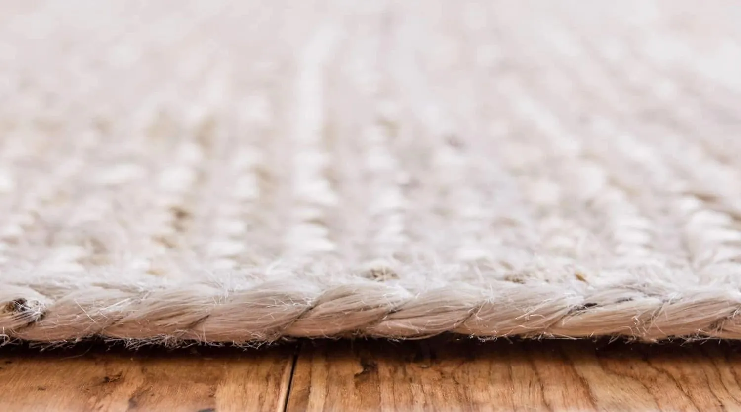 Unique Loom Braided Jute Collection Area Rug - Dhaka (2' 6" x 6' 1" Runner, White)