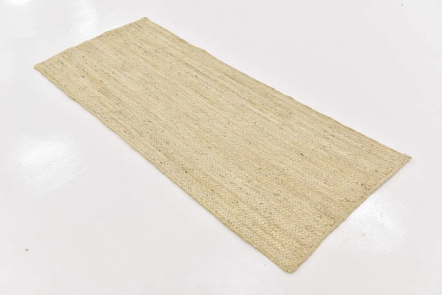 Unique Loom Braided Jute Collection Area Rug - Dhaka (2' 6" x 6' 1" Runner, White)