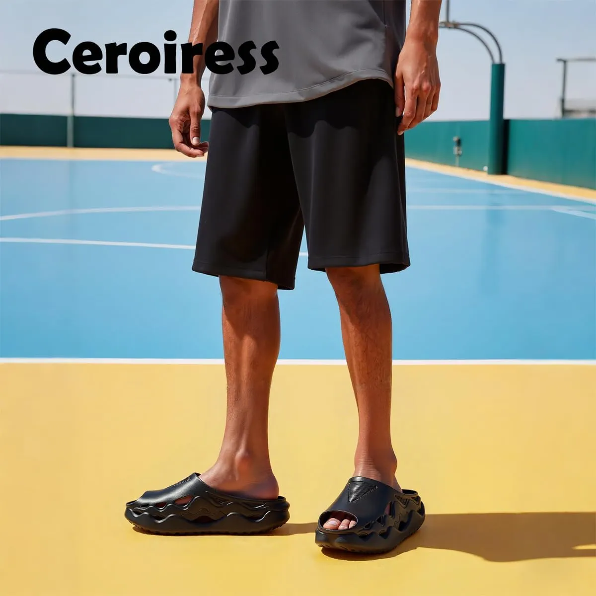 Unisex Outdoor Sports Fashion Chunky Dad Sandals, Mules & Clogs - Breathable Hollow Design, 2in Elevation, Arch Support, Post-Workout Recovery, Waterproof & Quick-Dry, Non-Slip EVA Slides