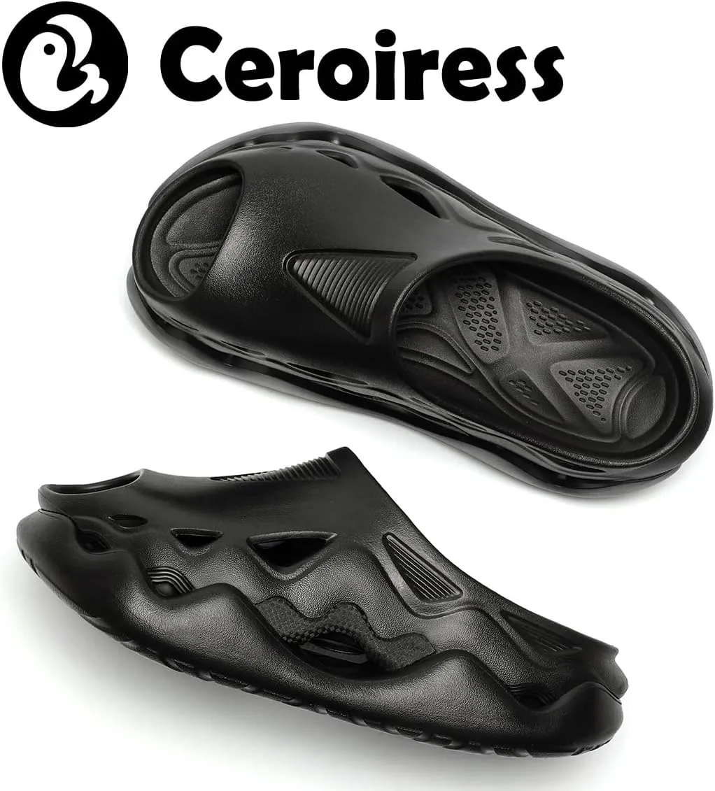 Unisex Outdoor Sports Fashion Chunky Dad Sandals, Mules & Clogs - Breathable Hollow Design, 2in Elevation, Arch Support, Post-Workout Recovery, Waterproof & Quick-Dry, Non-Slip EVA Slides