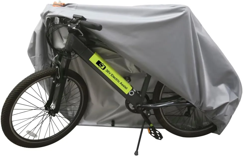 Urby Heavy Duty Bicycle Covers Outdoor Storage Waterproof And Heat Resistant. Ideal For Electric Bike As Ebike Battery Cover Or Rain Cover. Comes With Large Mesh Bag For Easy Traveling. Grey Silver S