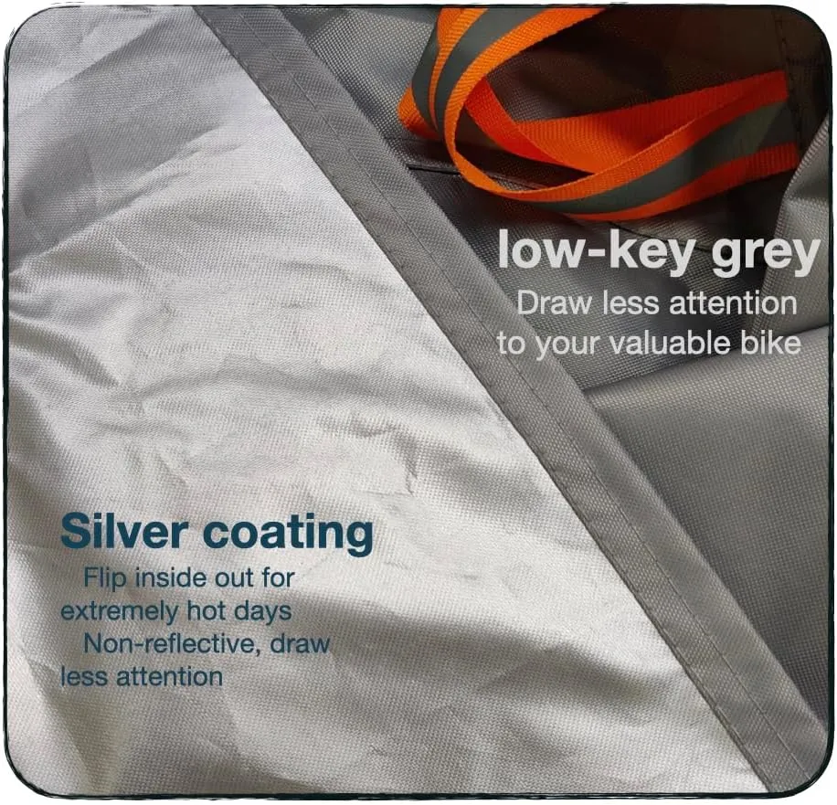 Urby Heavy Duty Bicycle Covers Outdoor Storage Waterproof And Heat Resistant. Ideal For Electric Bike As Ebike Battery Cover Or Rain Cover. Comes With Large Mesh Bag For Easy Traveling. Grey Silver S
