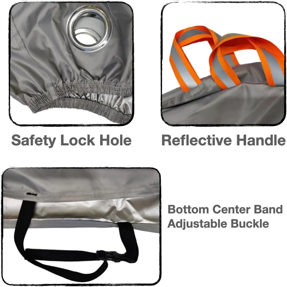 Urby Heavy Duty Bicycle Covers Outdoor Storage Waterproof And Heat Resistant. Ideal For Electric Bike As Ebike Battery Cover Or Rain Cover. Comes With Large Mesh Bag For Easy Traveling. Grey Silver S