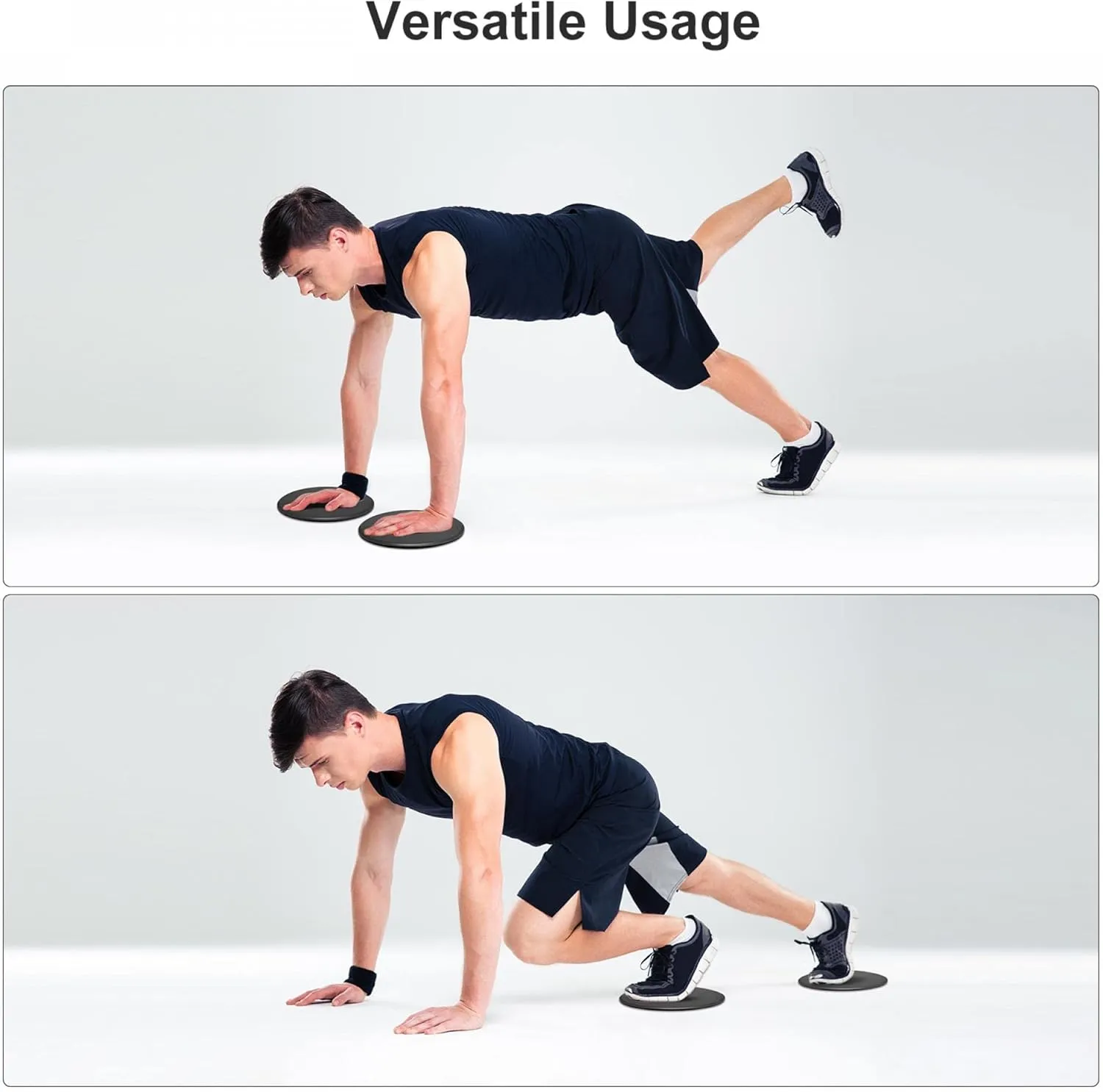 uxcell Exercise Core Sliders, Dual-Sided Glider Discs & Resistance Bands & Cloth Bag for Full Body Workout