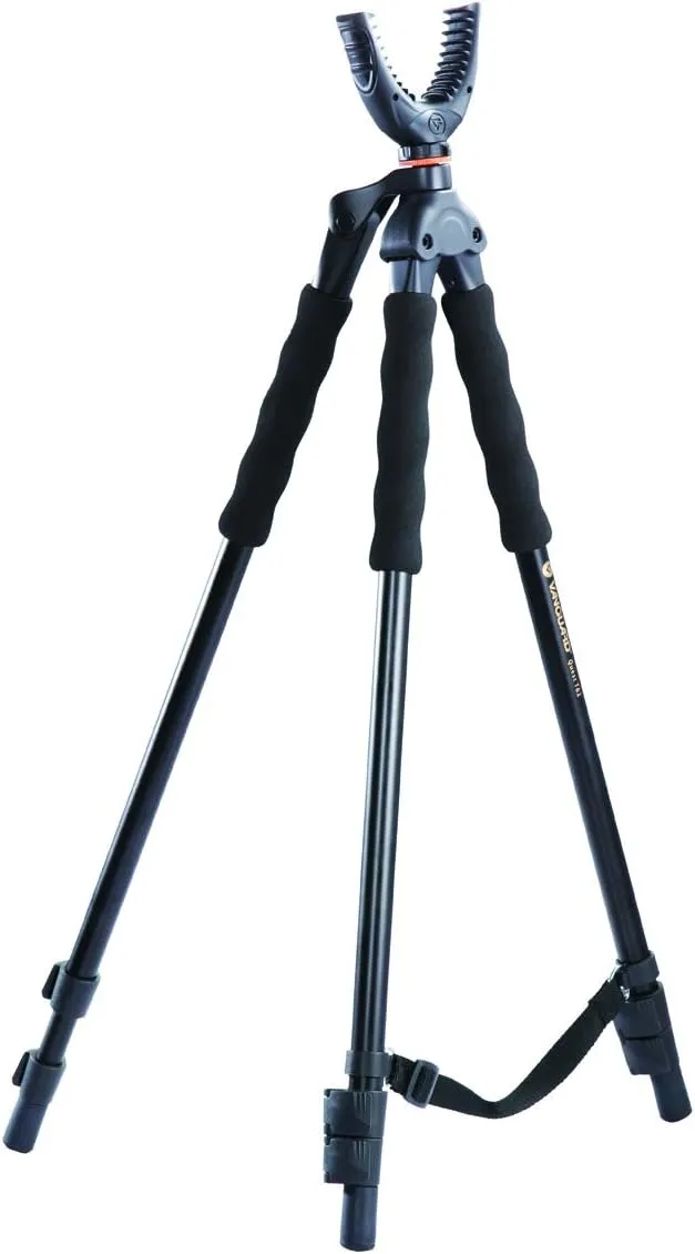 Vanguard Quest T62U Shooting Stick. Tripod, Bi Pod, Gun Pod All in One with Removable U Shaped Yoke, Quick Flip Leg Locks, Foam Hand Grips, Black
