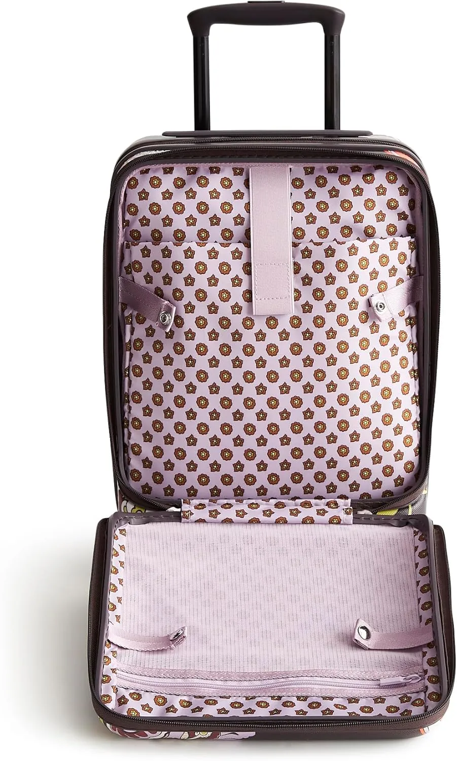 Vera Bradley Women's Hardside Luggage 17 Inch Adair Underseat Roller, Subtle Bouquet, One Size
