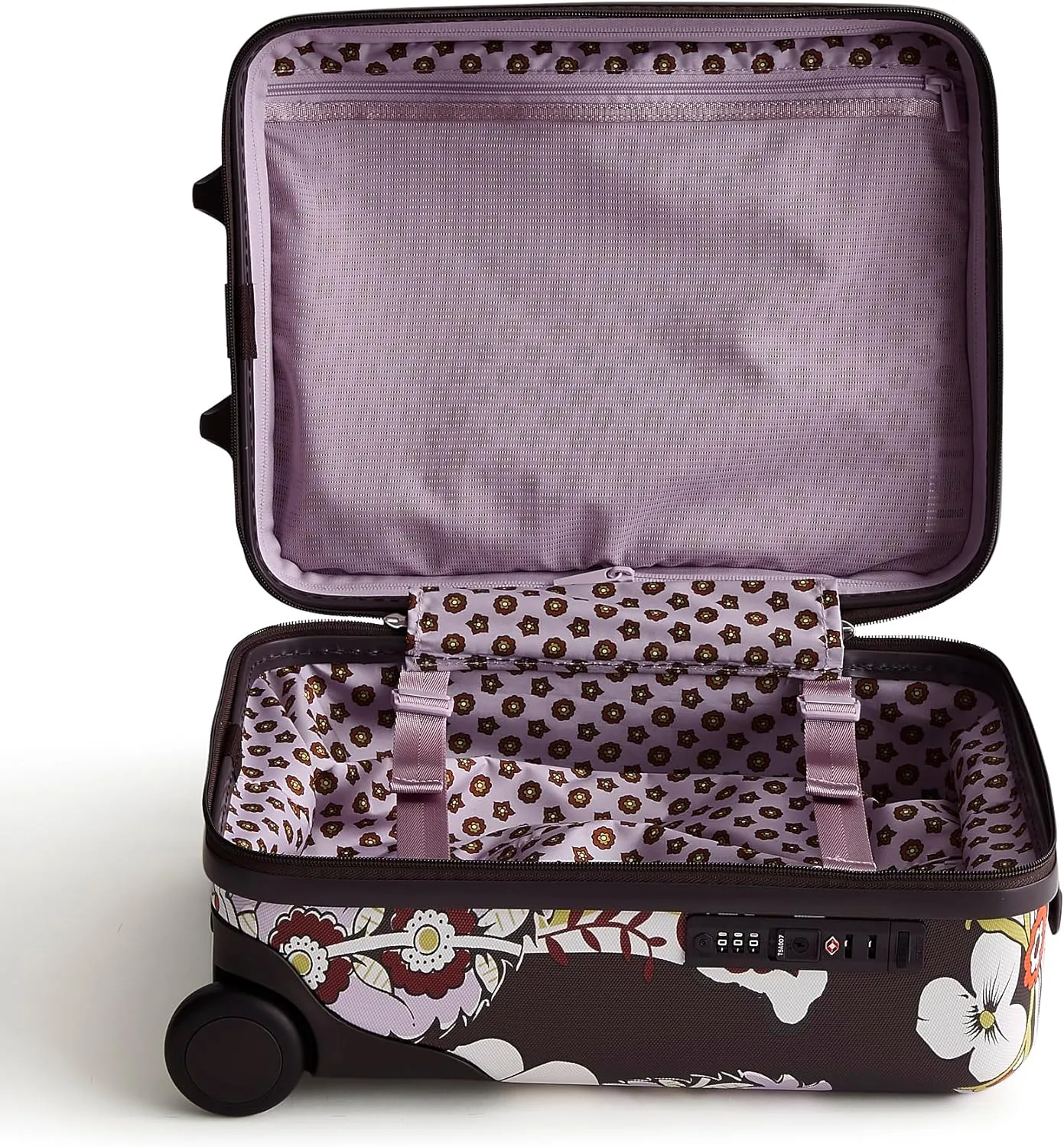 Vera Bradley Women's Hardside Luggage 17 Inch Adair Underseat Roller, Subtle Bouquet, One Size