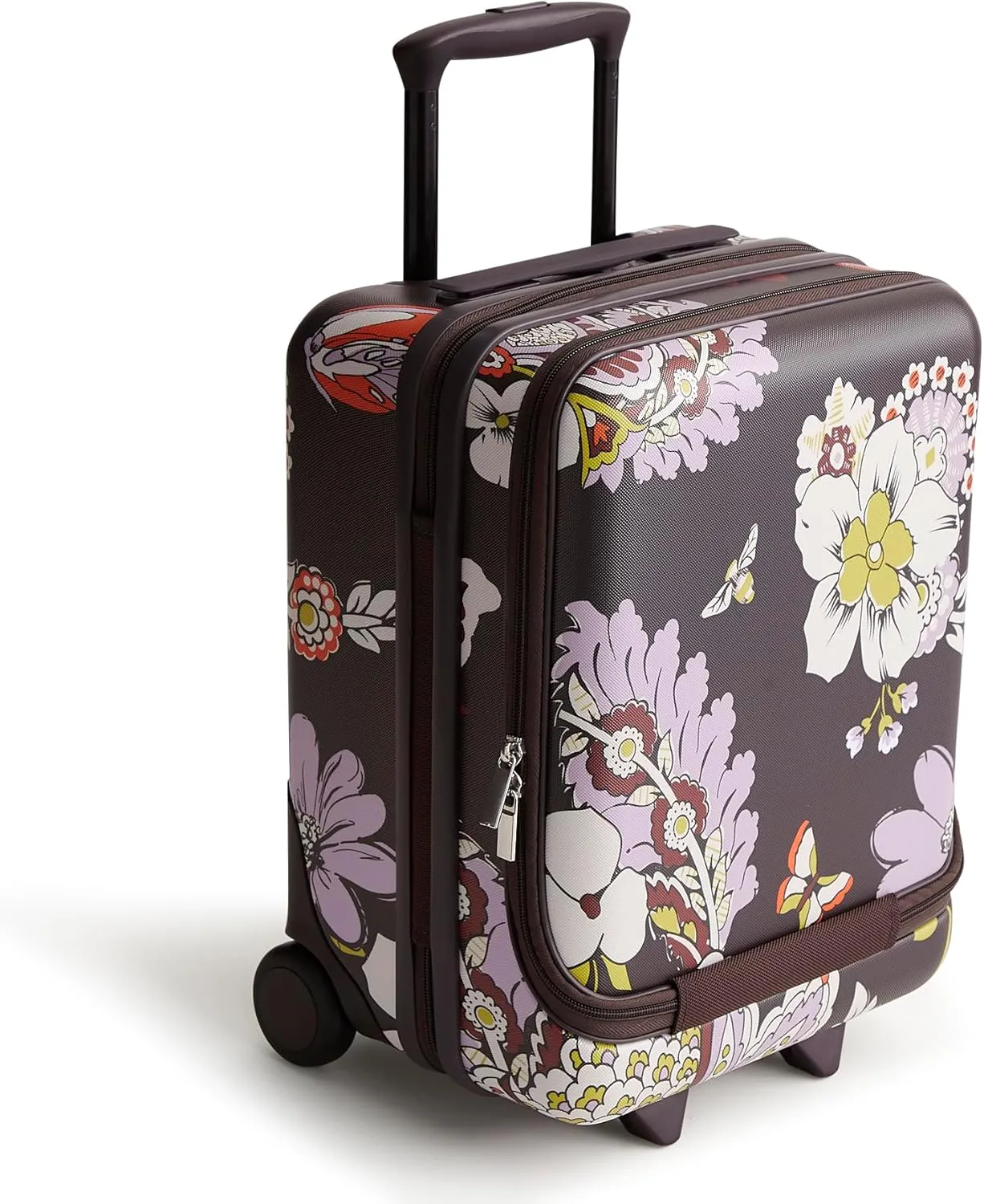 Vera Bradley Women's Hardside Luggage 17 Inch Adair Underseat Roller, Subtle Bouquet, One Size