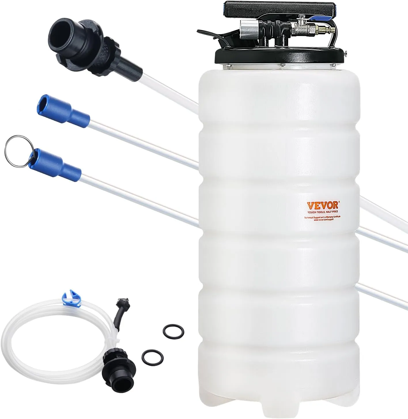 VEVOR 15L Pneumatic/Manual Fluid Extractor Pump, Oil Changer Vacuum Fluid Extractor, Oil Extractor Change Pump for Automotive, Oil Change & Fluid Change Tool with Dipstick and Suction Hose