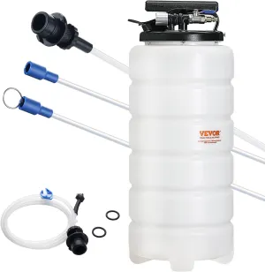 VEVOR 15L Pneumatic/Manual Fluid Extractor Pump, Oil Changer Vacuum Fluid Extractor, Oil Extractor Change Pump for Automotive, Oil Change & Fluid Change Tool with Dipstick and Suction Hose