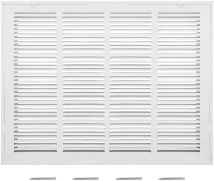VEVOR Return Air Filter Grille, Fits W24 x H18 Inch Duct Opening, Filter Not Included, Return Air Vent Cover for Wall, Powder-Coated Steel Return Air Grill Detachable Face/Door for 1 inch Filters