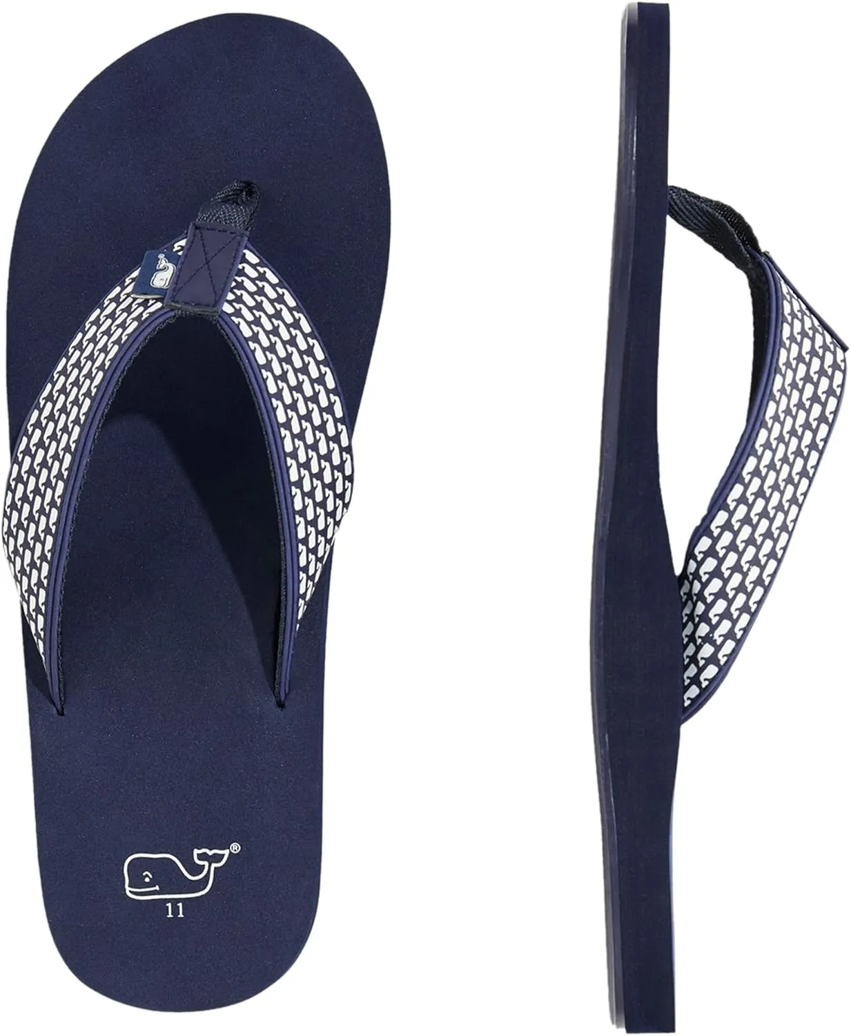vineyard vines Men's Micro Whale Classic Foam Flip Flops