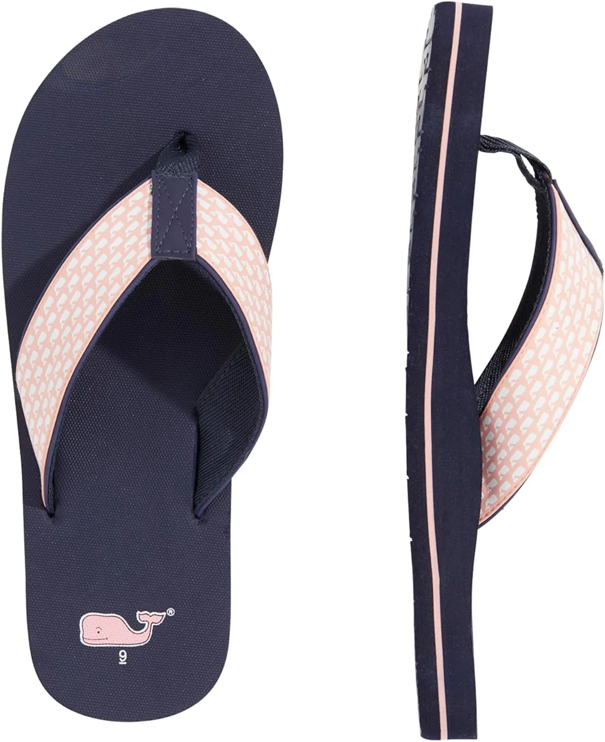 vineyard vines Women's Micro Whales Classic Flip Flops