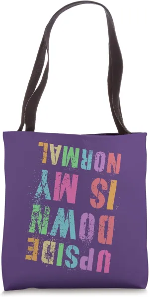 Vintage UPSIDE DOWN IS MY NORMAL Gymnastics Tumbling Tumble Tote Bag