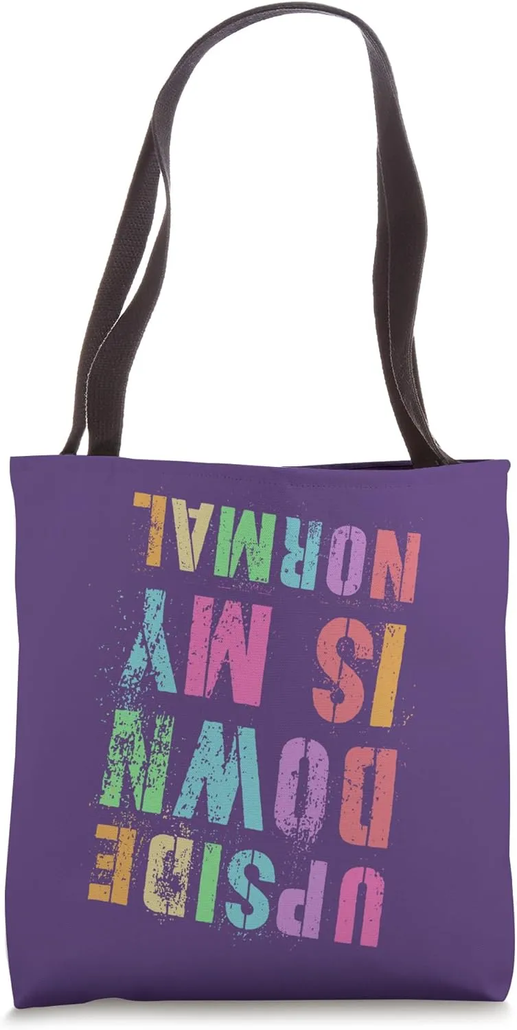 Vintage UPSIDE DOWN IS MY NORMAL Gymnastics Tumbling Tumble Tote Bag