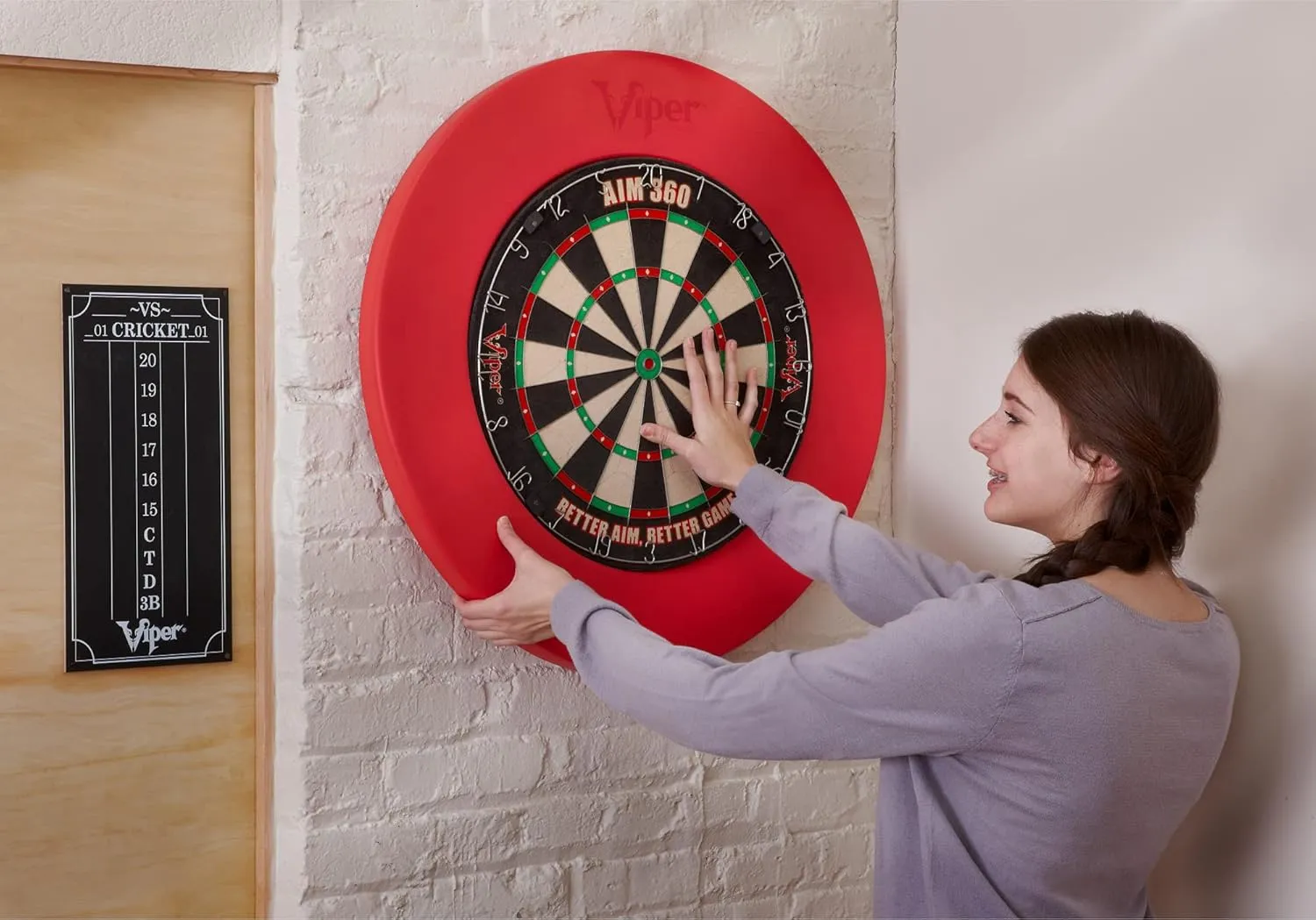 Viper by GLD Products Guardian Dartboard Surround Sisal/Bristle Steel-Tip Dartboard Wall Protector