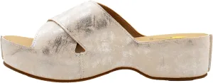 VOLATILE Womens Edith Metallic Platform Slide Casual Sandals Casual Low Heel 1-2" - Silver