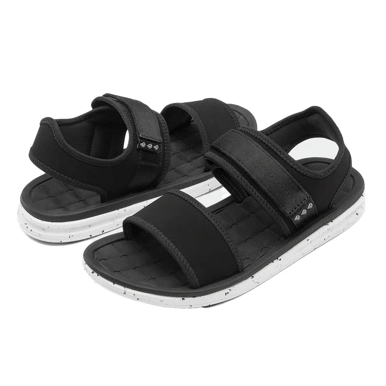 Volcom Men's V.Co Draft Sport Black White Flip-Flop Sandals (BWH)