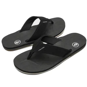 Volcom Men's Victor Black Flip-Flop Sandals (BLK)