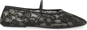 VOMIRA Nude Mesh Ballet Flats for Women Embroidered Floral Round Toe Mary Jane Flats Casual Comfortable Ballerina Flats with Strap