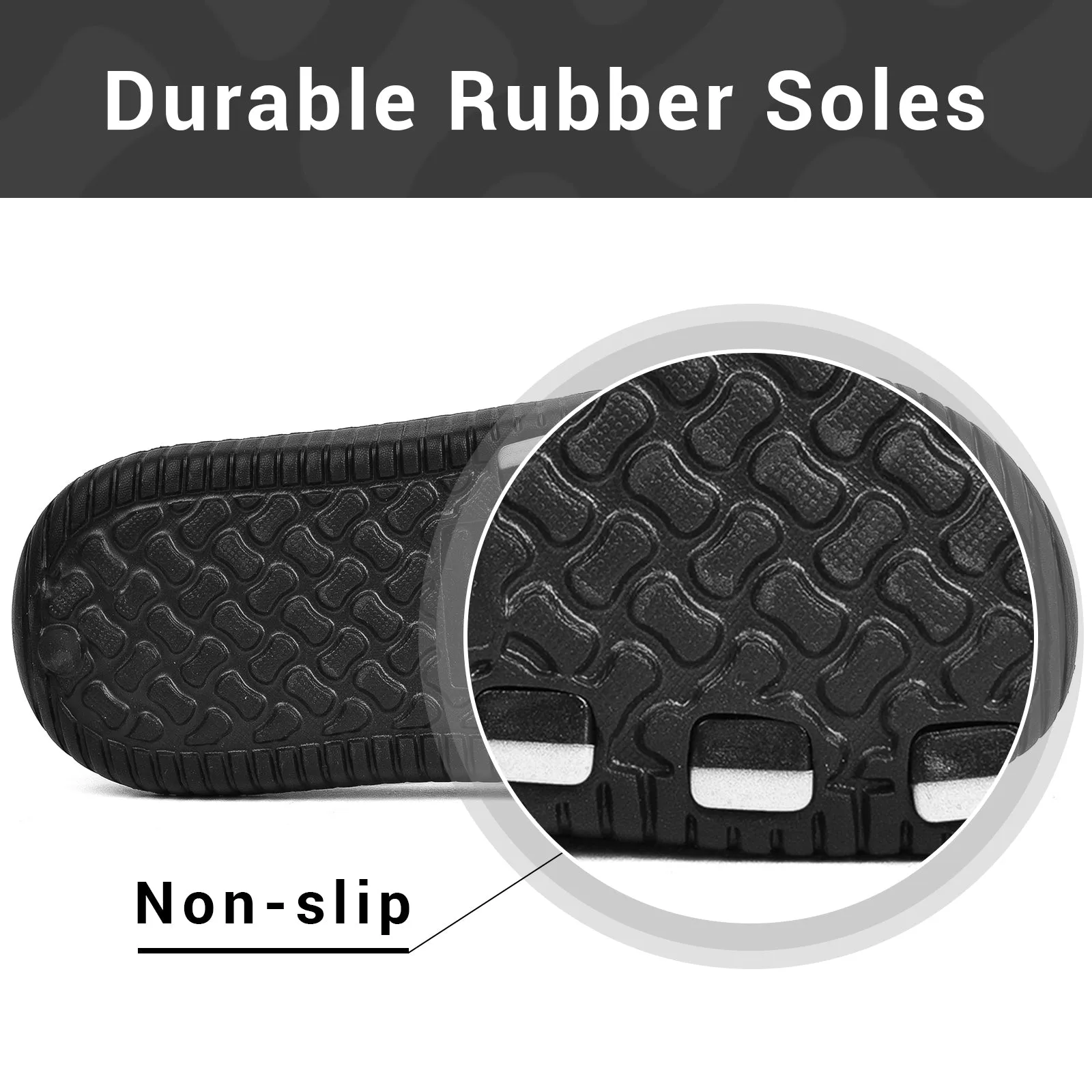 VONMAY Men's Durable Sandals House Shower Slippers Beach Slip Sandals