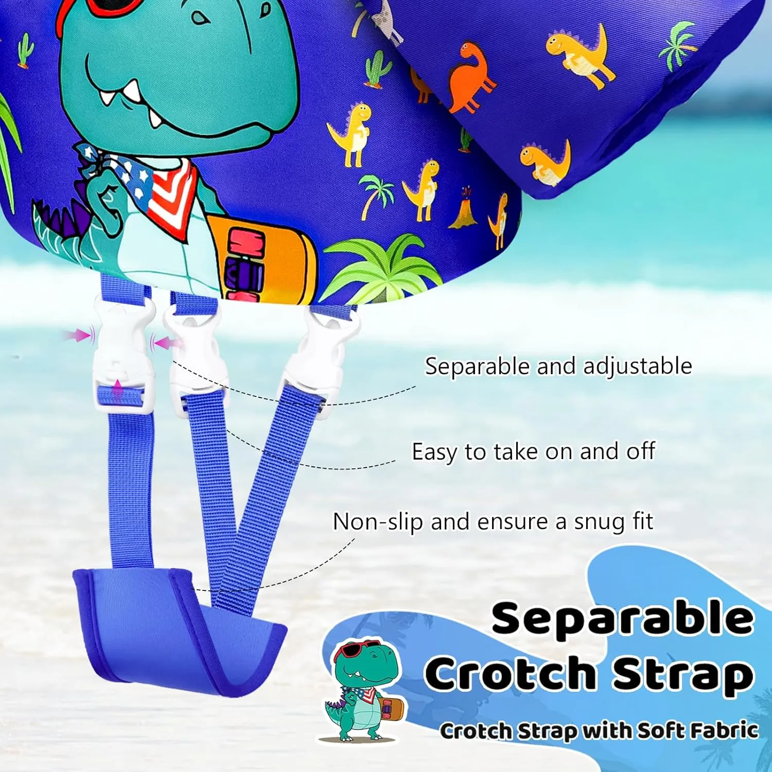 Vvinca Separable Toddler Swim Vest Fit 22-66 Lbs（1-6 Years）|2025 Newest 3 in 1 Pool Float & Arm Bands Boys and Girls, Adjustable Sturdy Safety for Infant 1 2 3 4 5 6 Year