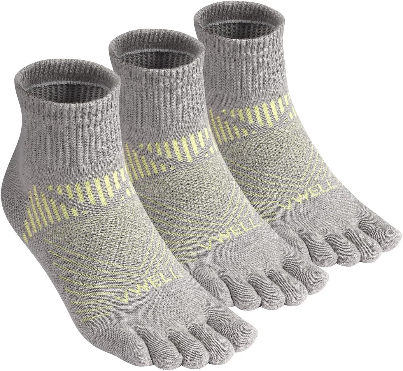 VWELL Toe Socks for Men and Women COOLMAX Five Finger Socks Athletic Running Socks Quarter Ankle Toe Socks (3Pairs)
