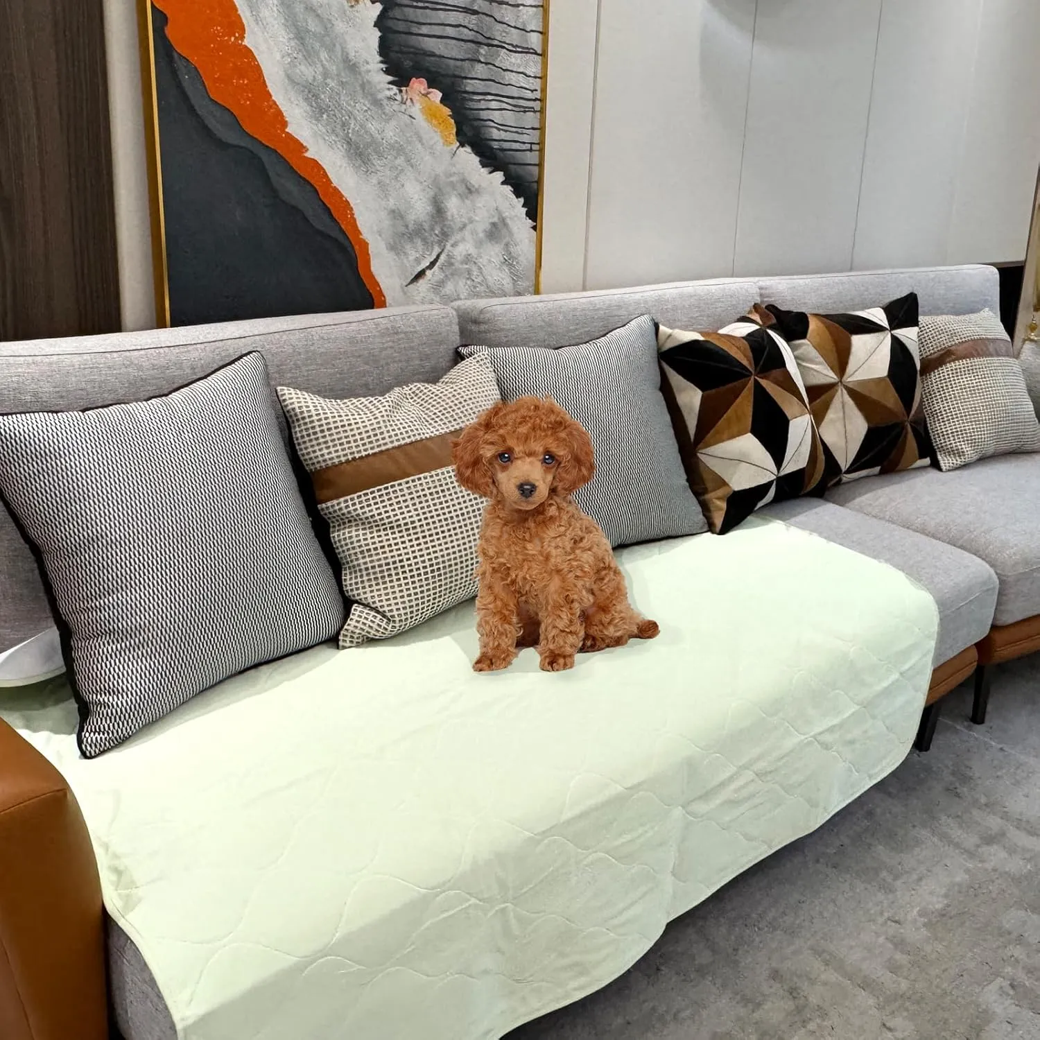 Waterproof Bed Pads for Incontinence 55x39In Pastel Green Washable Bed Underpads Protection Non-Slip Pee Pads for Adults Pets Heavy Absorbency Mattress Pads