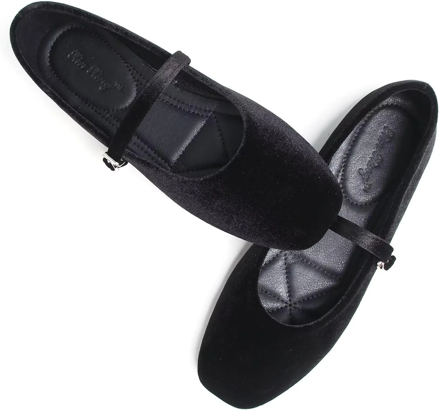 WENJIAZHIZHI Womens Square Toe Ballet Flats Comfortable Mary Jane Shoes Dressy Casual Slip-On Ballerina Walking Flat Shoes