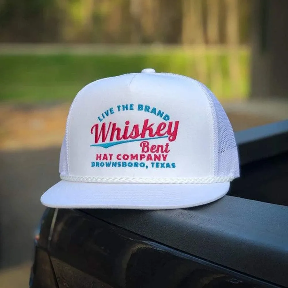 WHISKEY BENT HAT CO. The Cali Adjustable Snapback Western Lifestyle Trucker Hat, High Profile