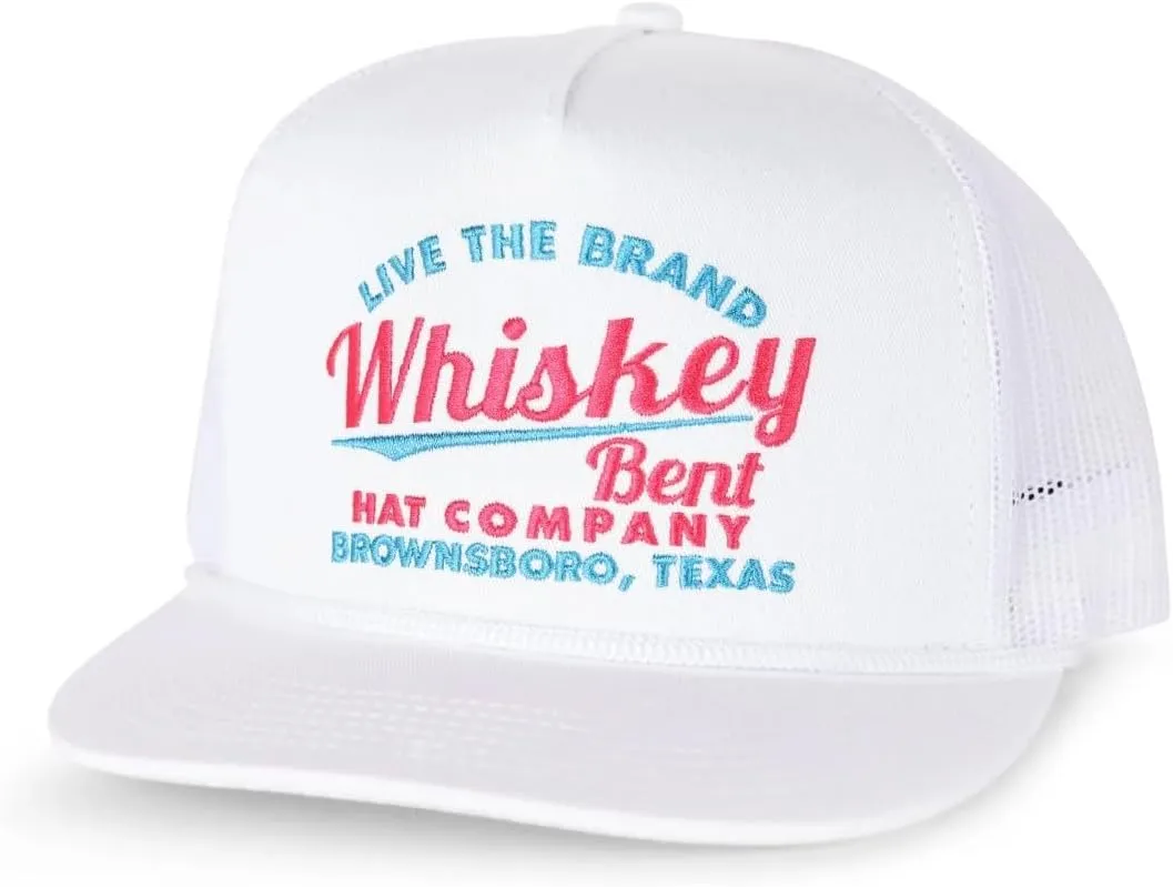 WHISKEY BENT HAT CO. The Cali Adjustable Snapback Western Lifestyle Trucker Hat, High Profile
