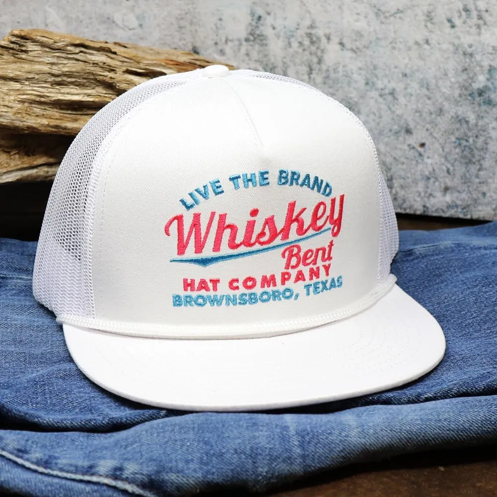 WHISKEY BENT HAT CO. The Cali Adjustable Snapback Western Lifestyle Trucker Hat, High Profile