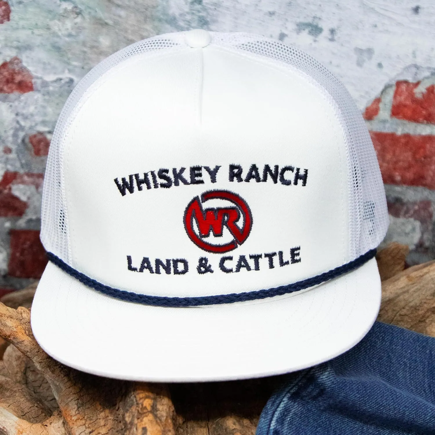 WHISKEY BENT HAT CO. Whiskey Ranch Land & Cattle, Mesh Snapback Trucker Hats