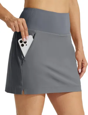 Willit Women's Golf Skirts Zipper Pockets High Waisted Stretchy Skorts Quick Dry Athletic Tennis Casual Skorts