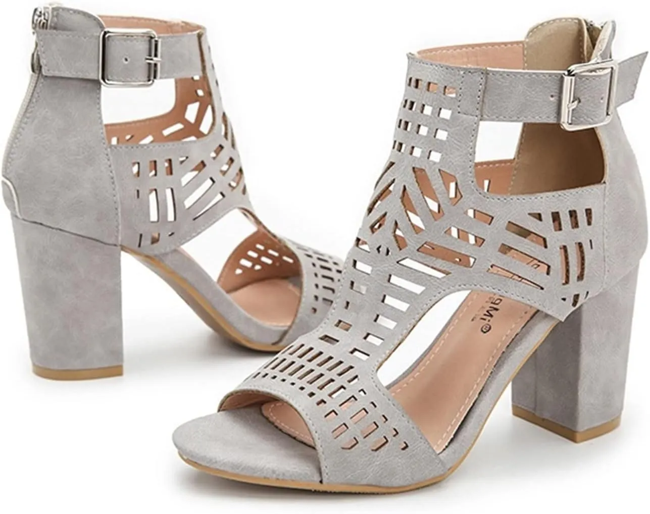 Women Open Toe Sandal Dressy Summer Chunky Block High Heel Shoes Hollow Out Heeled Ankle Straps Dress Pumps Shoes 2025