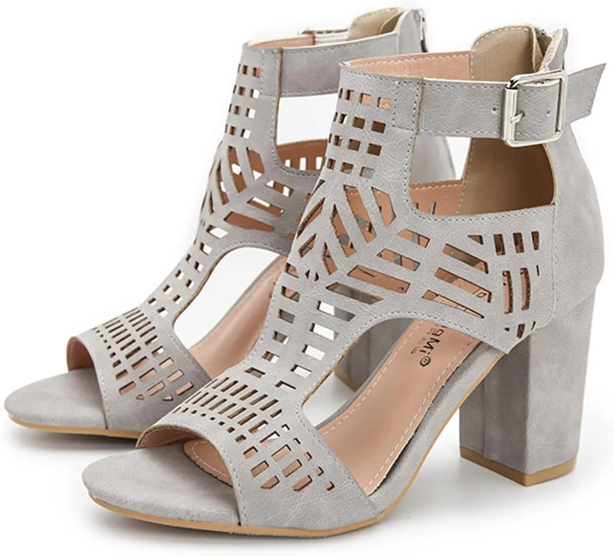 Women Open Toe Sandal Dressy Summer Chunky Block High Heel Shoes Hollow Out Heeled Ankle Straps Dress Pumps Shoes 2025